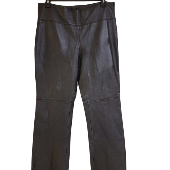 Express Vintage Genuine Leather Black Ladies Pants Size 13/14 PRE-OWNED - Picture 2 of 16